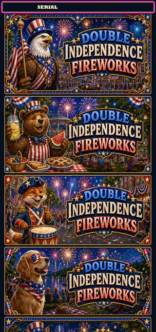 Double Independence Fireworks strip front