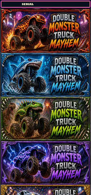Double Monster Truck Mayhem strip front