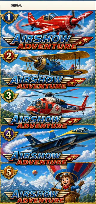Airshow Adventure Jumbo Style Pull Tab Strip front