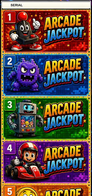 Arcade Jackpot Jumbo Style Pull Tab Strip front