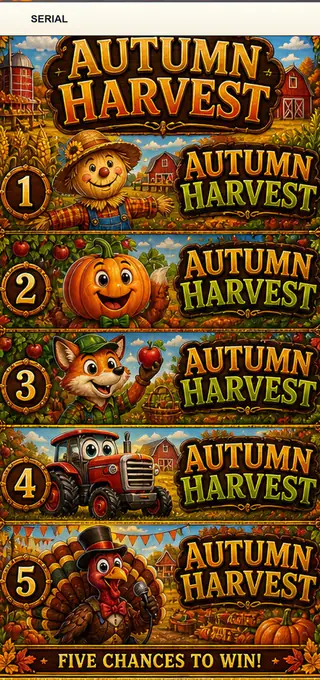 Autumn Harvest Jumbo Style Pull Tab Strip front