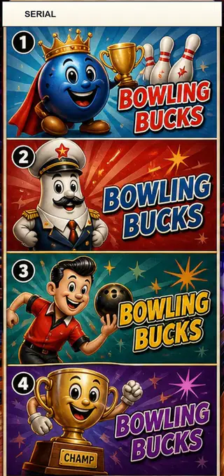 Bowling Bucks Jumbo Style Pull Tab Strip front