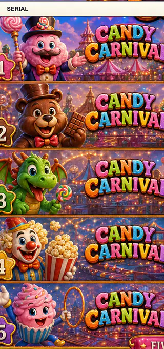 Candy Carnival Jumbo Style Pull Tab Strip front