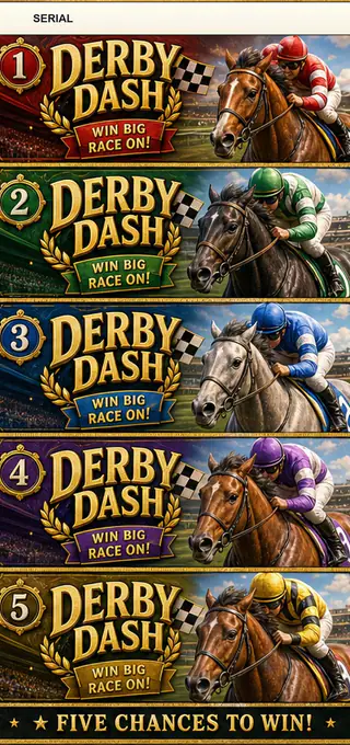Derby Dash Jumbo Style Pull Tab Strip front
