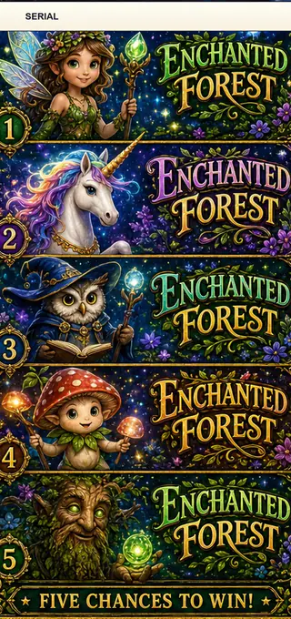 Enchanted Forest Jumbo Style Pull Tab Strip front