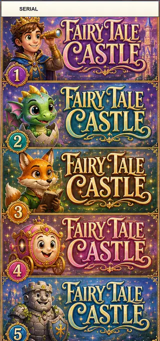 Fairy Tale Castle Jumbo Style Pull Tab Strip front