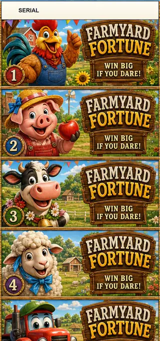 Farmyard Fortune Jumbo Style Pull Tab Strip front