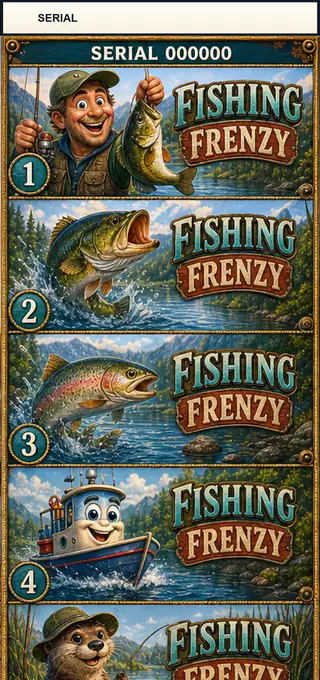 Fishing Frenzy Jumbo Style Pull Tab Strip front