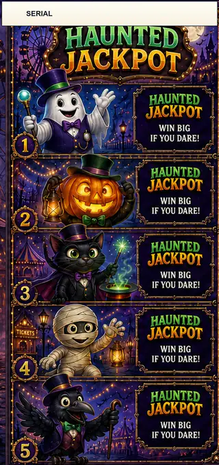 Haunted Jackpot Jumbo Style Pull Tab Strip front