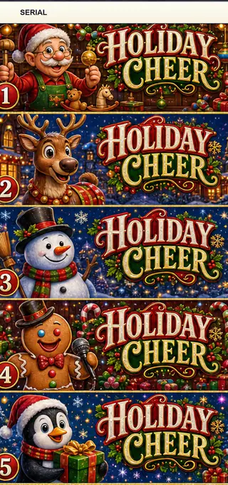 Holiday Cheer Jumbo Style Pull Tab Strip front