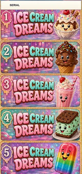 Ice Cream Dreams Jumbo Style Pull Tab Strip front