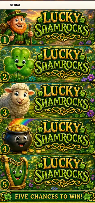 Lucky Shamrocks Jumbo Style Pull Tab Strip front