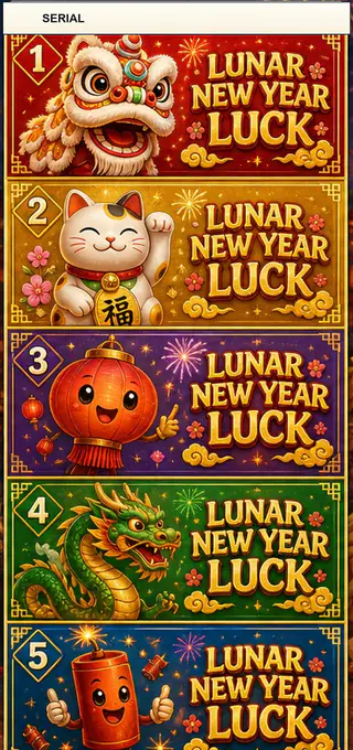 Lunar New Year Luck Jumbo Style Pull Tab Strip front