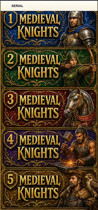 Medieval Knights Jumbo Style Pull Tab Strip front