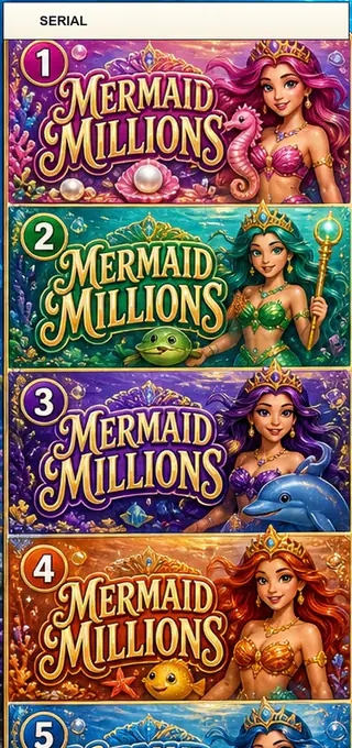 Mermaid Millions Jumbo Style Pull Tab Strip front
