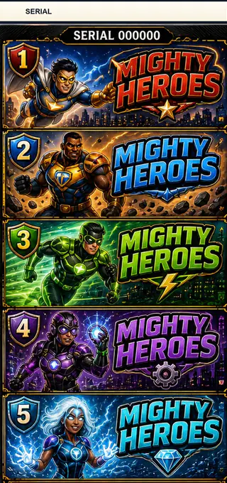 Mighty Heroes Jumbo Style Pull Tab Strip front