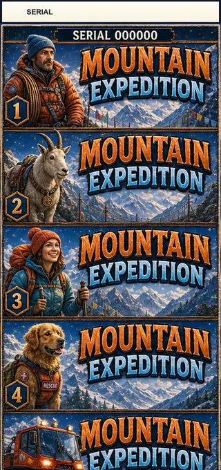 Mountain Expedition Jumbo Style Pull Tab Strip front