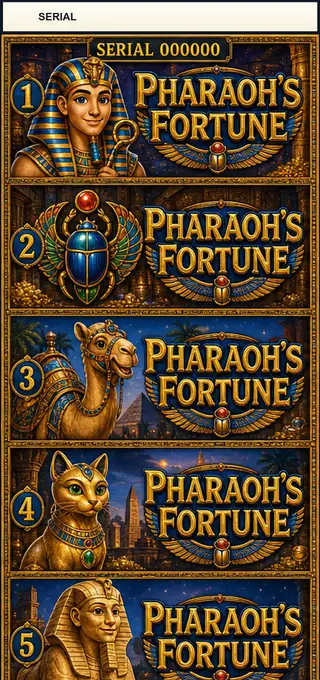 Pharaohs Fortune Jumbo Style Pull Tab Strip front