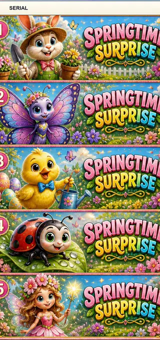 Springtime Surprise Jumbo Style Pull Tab Strip front