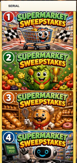 Supermarket Sweepstakes Jumbo Style Pull Tab Strip front