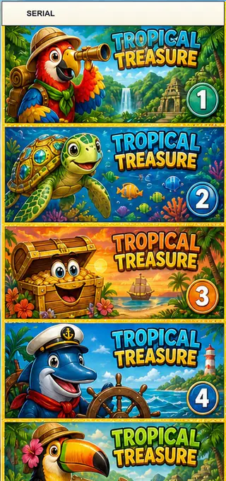 Tropical Treasure Jumbo Style Pull Tab Strip front