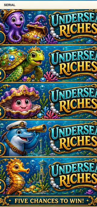 Undersea Riches Jumbo Style Pull Tab Strip front