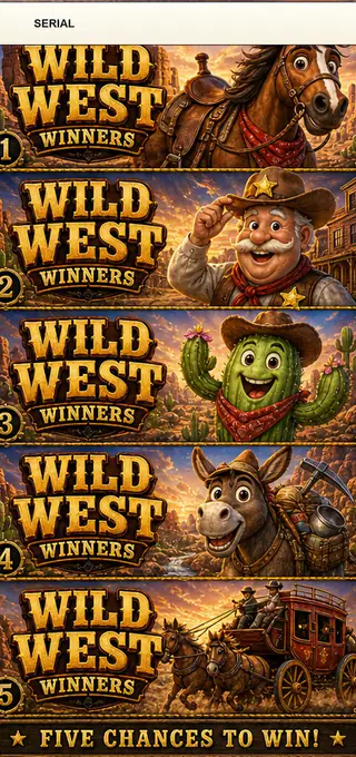Wild West Winners Jumbo Style Pull Tab Strip front
