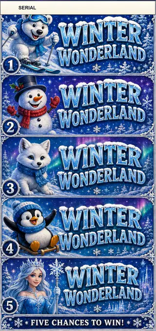 Winter Wonderland Jumbo Style Pull Tab Strip front