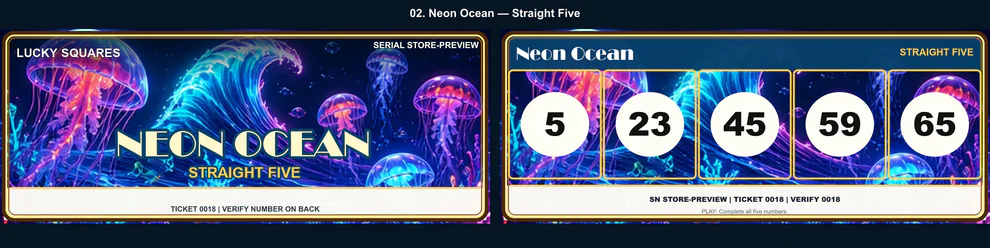Neon Ocean Straight Five front and back
