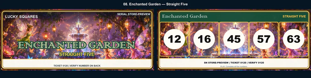 Enchanted Garden Straight Five front and back