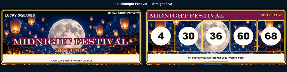 Midnight Festival Straight Five front and back