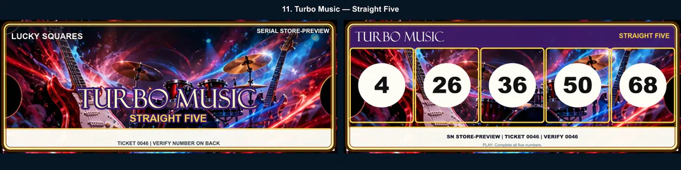 Turbo Music Straight Five front and back