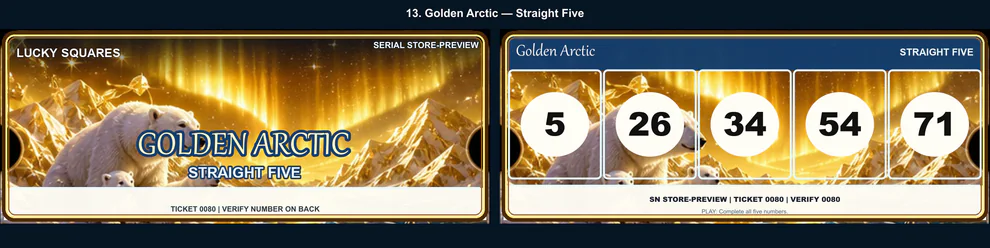 Golden Arctic Straight Five front and back
