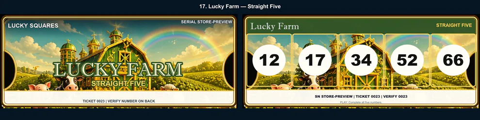 Lucky Farm Straight Five front and back