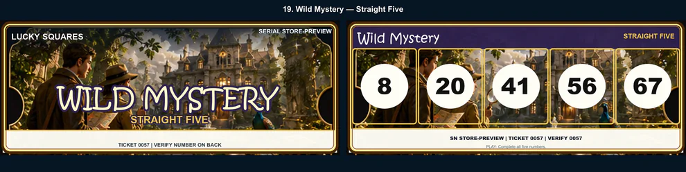 Wild Mystery Straight Five front and back
