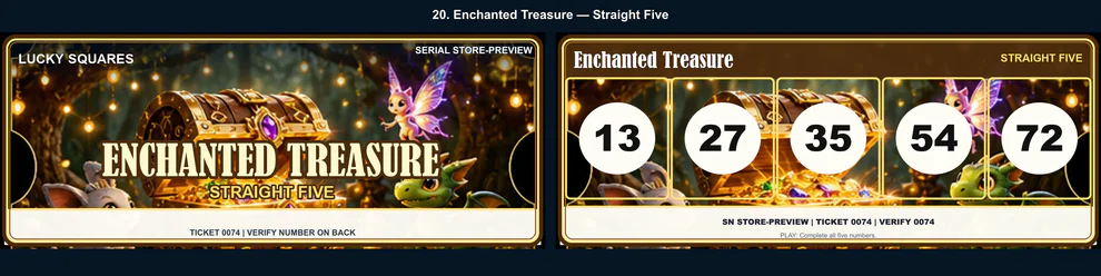Enchanted Treasure Straight Five front and back