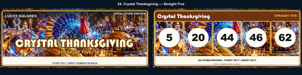 Crystal Thanksgiving Straight Five front and back