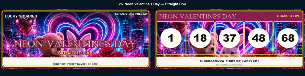 Neon Valentine's Day Straight Five front and back