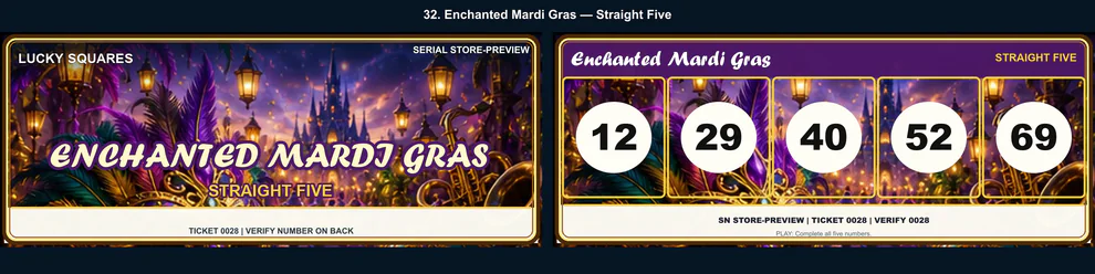 Enchanted Mardi Gras Straight Five front and back
