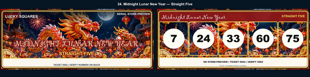 Midnight Lunar New Year Straight Five front and back