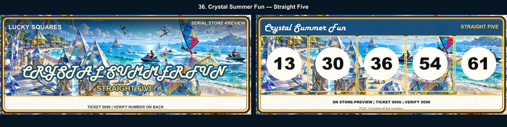 Crystal Summer Fun Straight Five front and back