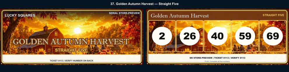 Golden Autumn Harvest Straight Five front and back