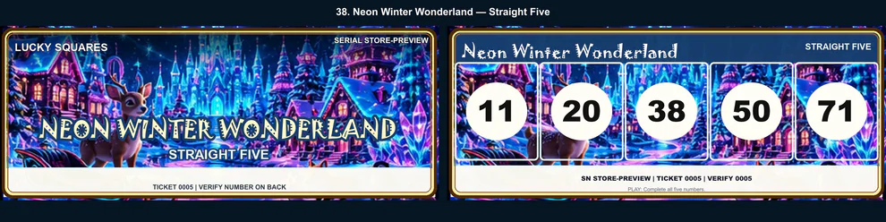 Neon Winter Wonderland Straight Five front and back