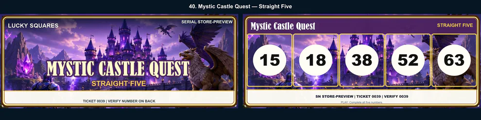 Mystic Castle Quest Straight Five front and back