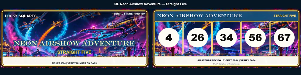 Neon Airshow Adventure Straight Five front and back