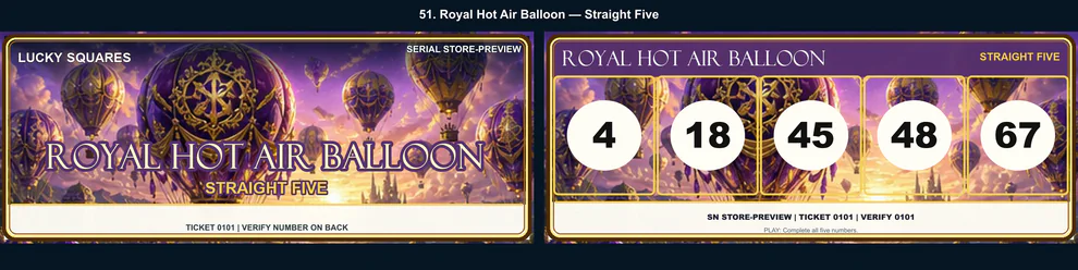 Royal Hot Air Balloon Straight Five front and back