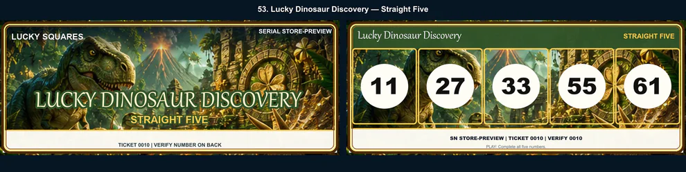 Lucky Dinosaur Discovery Straight Five front and back