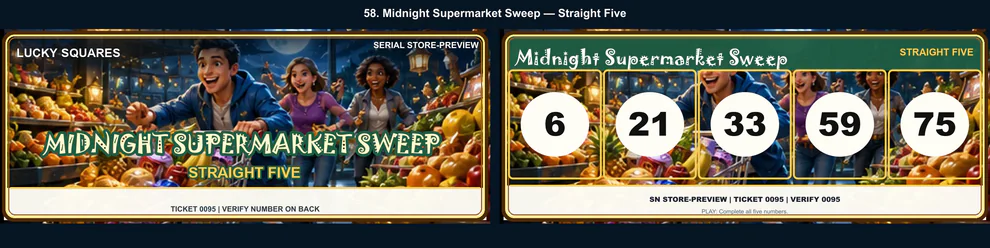 Midnight Supermarket Sweep Straight Five front and back