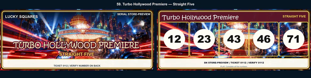 Turbo Hollywood Premiere Straight Five front and back