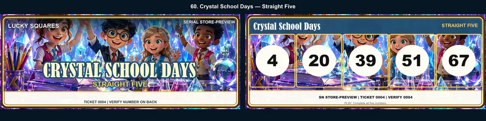 Crystal School Days Straight Five front and back